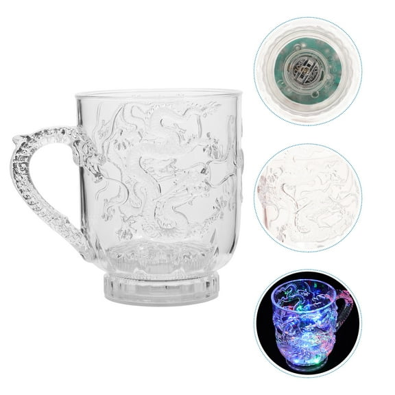 LEORX 2Pcs Glowing Cups Acrylic Induction Lighting Novelty Design for Adults in Birthdays