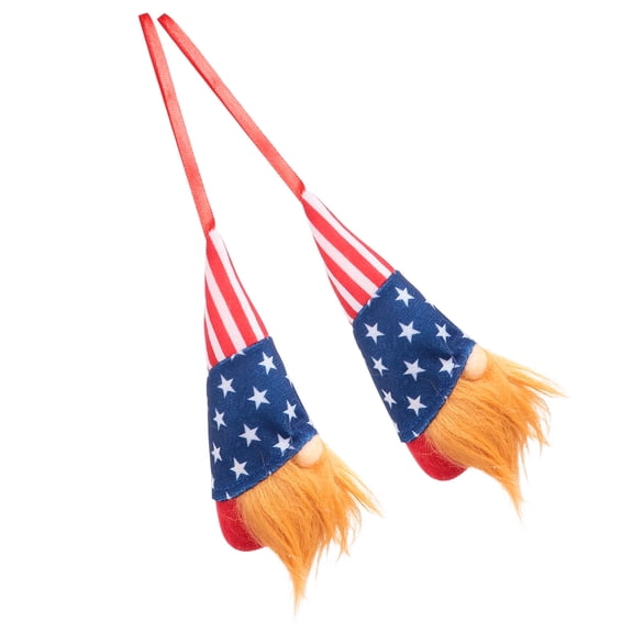 LEORX 2Pcs Gnome Dolls Velvet Cloth Independence Day Outdoor Garden Statues
