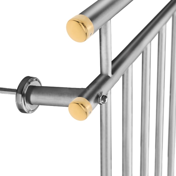 LEORX 2Pcs Golden Stainless Steel Handrail End Cap for Secure Fit and Enhanced Appearance 1.8X1.8X1In