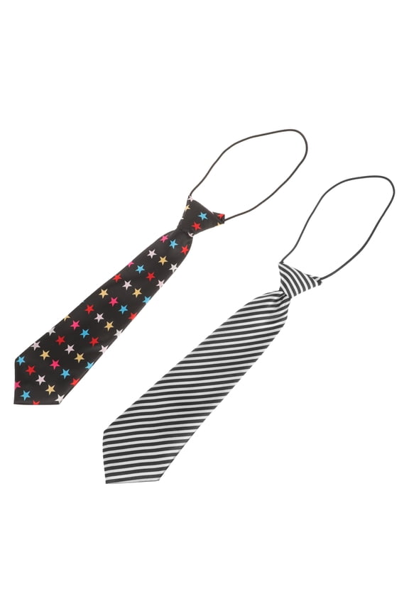 2Pcs Graduation Neckties Boys Neck Tie Adjustable Retro Design Cloth for Special Events