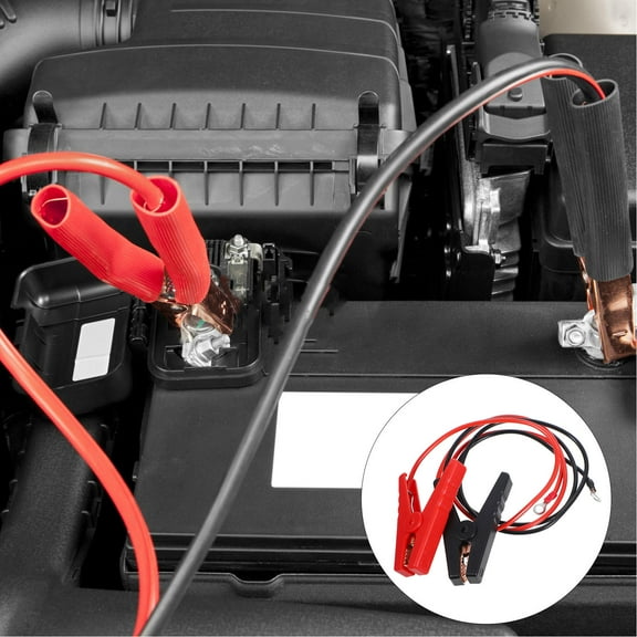 LEORX 2Pcs Battery Jumper Cables with Clamps Assorted Colors Rubber and Copper for Quick Electrical Setup