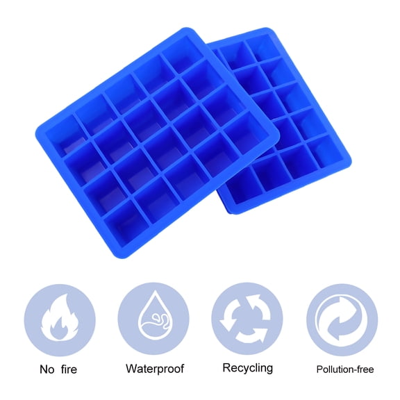 LEORX 2Pcs Mini Ice Grid Mold for General Users Silicone Ice Cube Tray
