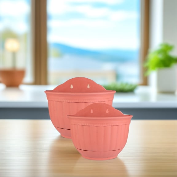 LEORX 2Pcs Orchid Wall Planter Red PP Material for Minimalist Garden and Office Decoration
