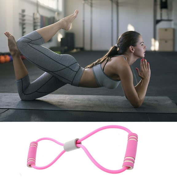 LEORX 2Pcs Pink Exercise Fitness Equipment Pull Rope with Soft Foam Non-Slip Breathable Design