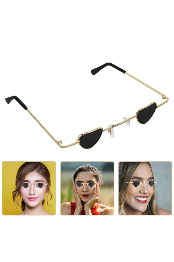 2Pcs Pink Sunglasses Heart Shaped PC UV Protection Mini Hip Hop For Women Men Teens Travel