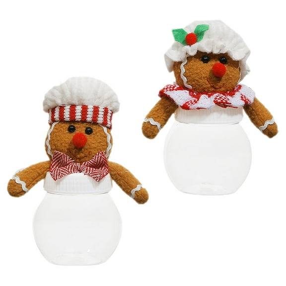 LEORX 2Pcs Plastic Gingerbread Canister Multipurpose Storage Assorted Color for Celebrations