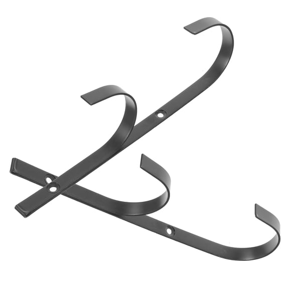 LEORX 2Pcs Pool Hooks for Poles Multi-use Storage Black Iron Double Hooks for Outdoor Use
