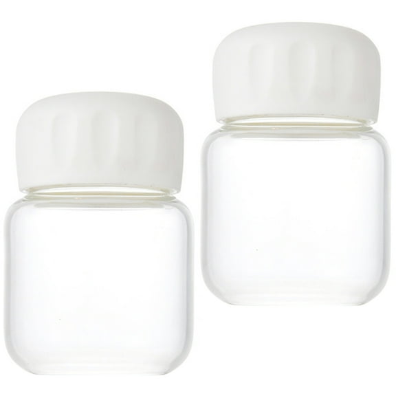 LEORX 2Pcs Portable Glass Beverage Bottles for Outdoor Use 300ML