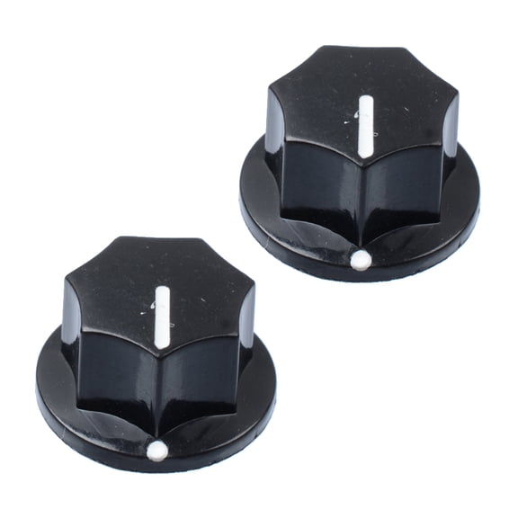 LEORX 2Pcs Round Black Plastic Electric Guitar Knobs for Manual Control and Volume Adjustment 15.7X15.7X0.6In