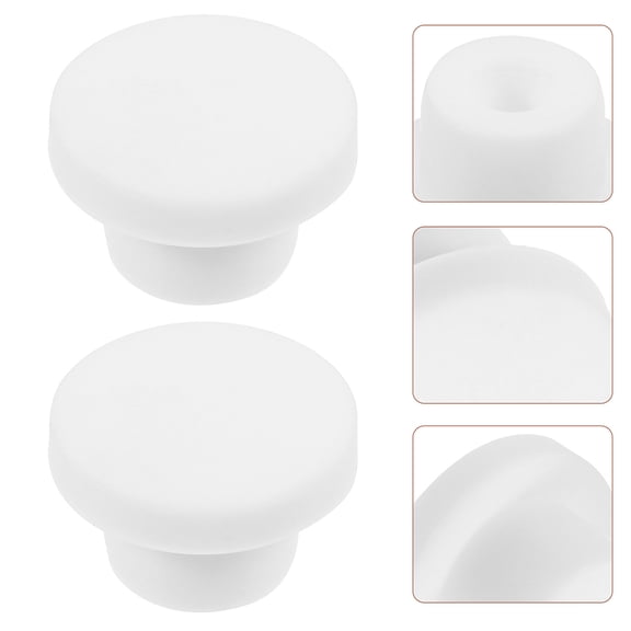 LEORX 2Pcs Rubber Wash Tub Stopper Round White 0.90X0.90X0.55in for Bathroom Accessories
