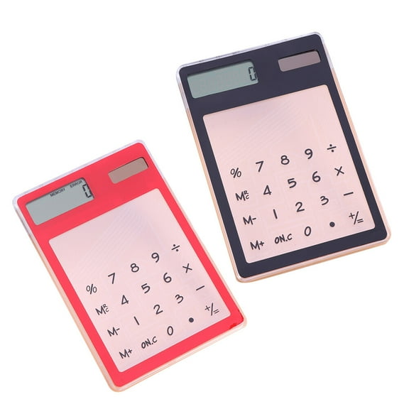 LEORX 2Pcs Solar Calculator Small for Students Office Plastic Accessories