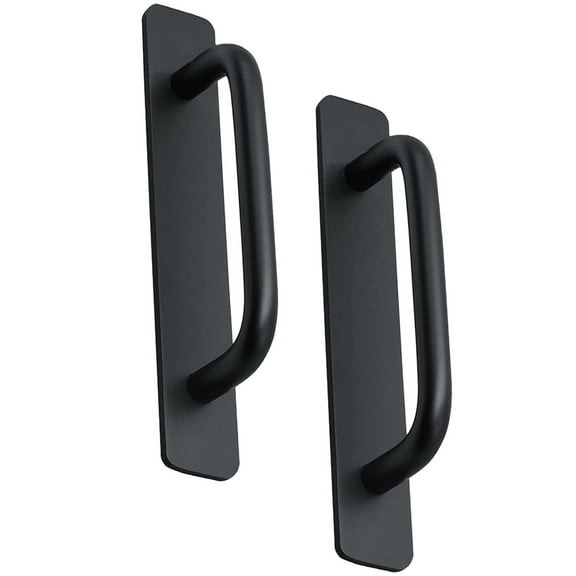 LEORX 2Pcs Stick On Handles Long Bar Black Aluminum Self Adhesive Pulls For Furniture Simple