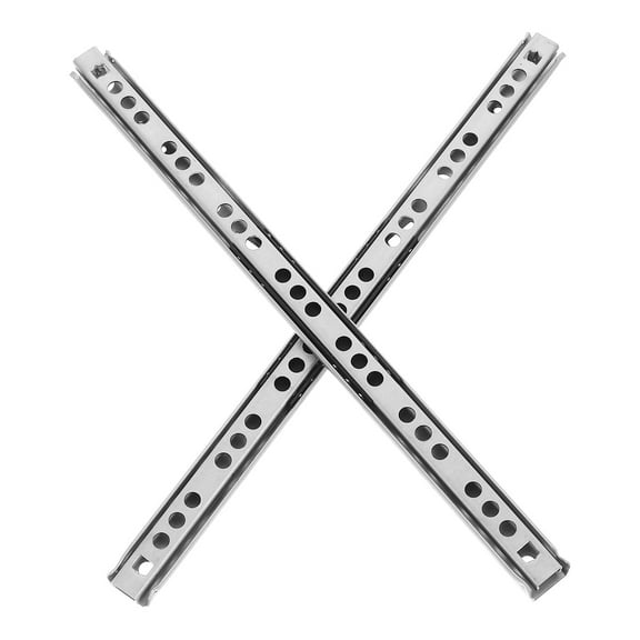 LEORX 2Pcs Two-Section Drawer Slides Cold Rolled Steel Silver for Cabinet Quiet Operation