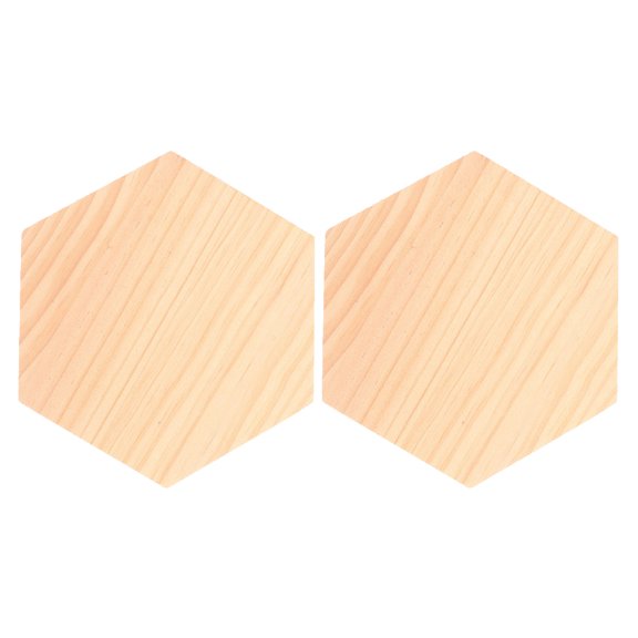 LEORX 2Pcs Unfinished Square Wood Coasters Hexagon Wood Shapes DIY Projects Party Decorations Children