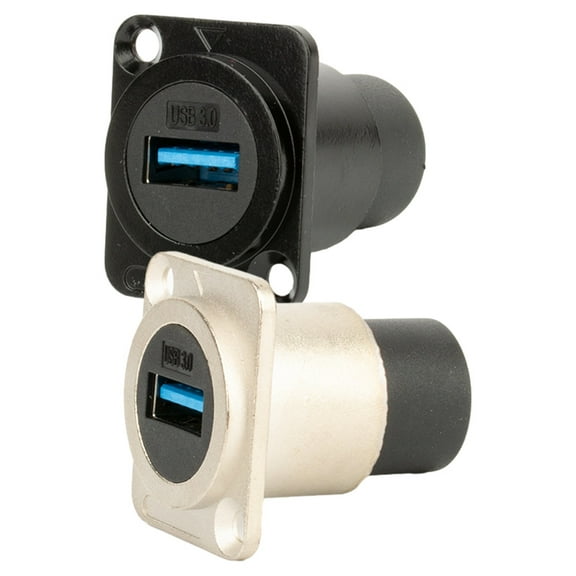 LEORX 2Pcs Usb Female to Female Panel Mount Usb Port Connector Dshaped Silver For Highspeed Data Transmission