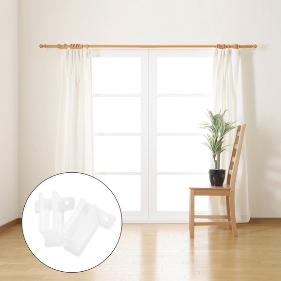 LEORX 2Pcs White Compact Corner Bracket for Wire Shelves and Curtain Rods 11.8X7.9X3.9in