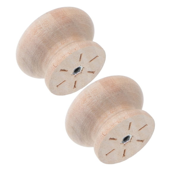 LEORX 2Pcs Wooden Mushroom Shape Cabinet Knobs for Dresser Drawer Handles 1.6x1.6x1.1in