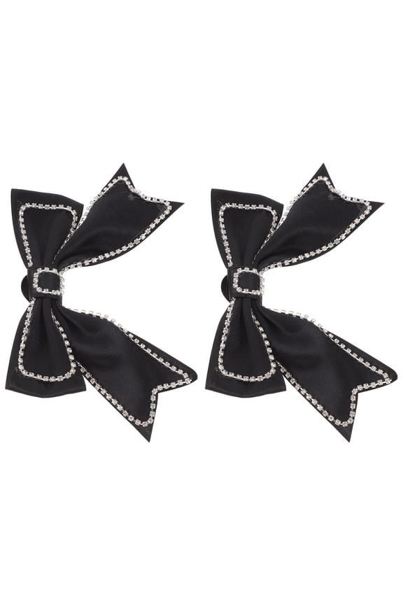 2Set Bow Decoration Brooch Simple Black Bow for Women's Clothing Accessories