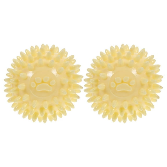 LEORX Yellow TPR Dog Ball Toy for Interactive Play and Chewing, Durable and Lightweight, 2 Pcs