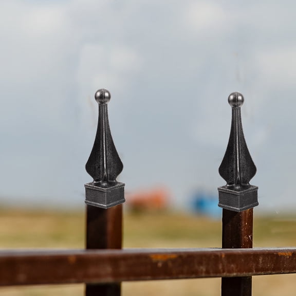 LEORX Garden Decorative Fence Toppers Fence Topper Finial Iron Black 2Pack