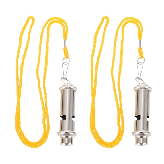 LEORX 2Set Multifunctional Whistle Stainless Steel Outdoor Whistle for Racing and Competition Activities