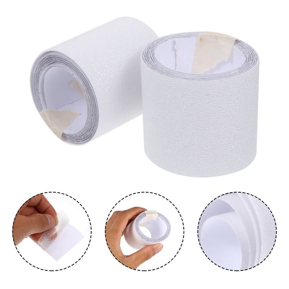 LEORX 2Set Non Slip Strips Transparent Rubber Anti Skid Tape for Bathroom Floor Safety and Staircase