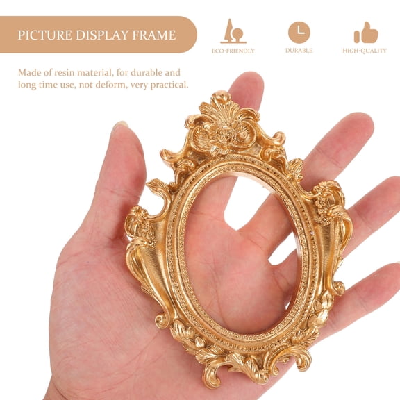 LEORX 2Set Ornament Photo Frame Resin Vintage Style for Home Decoration Bedroom Use