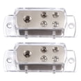 thumbnail image 1 of LEORX 2Set Silver Transparent Amplifier Distribution Block for Cars RVs, 1 of 8
