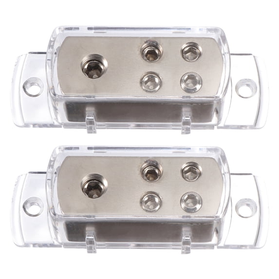 LEORX 2Set Silver Transparent Amplifier Distribution Block for Cars RVs