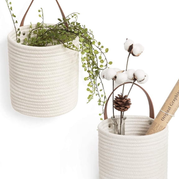 LEORX Cotton Wall Mounted Flowerpot Assorted Color for Home Use 2Pcs