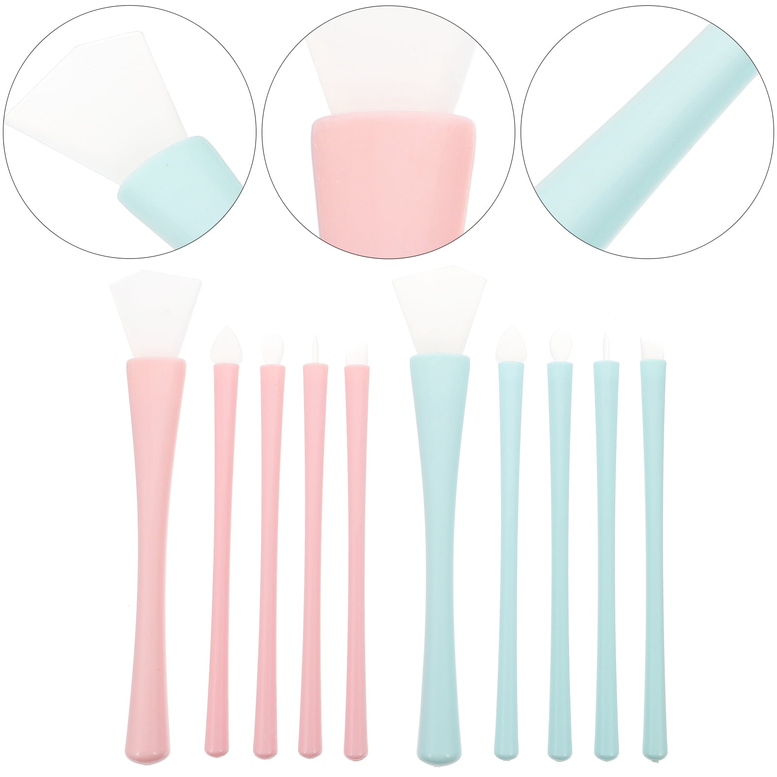 LEORX 2Sets Beauty Brushes for Eyeliner Concealer and Lip Gloss with ...