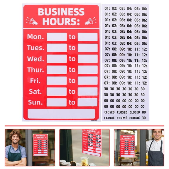 LEORX 2pcs Changeable Business Hours Sign Diy Closed Sign For Bakery Cafe Shop And Display For Business Use