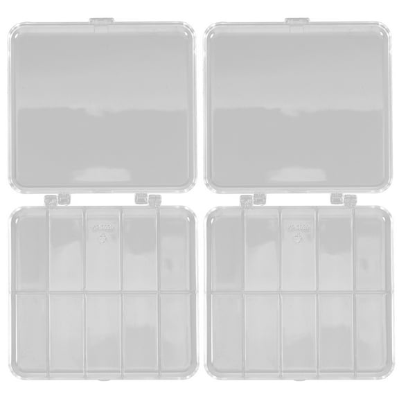 LEORX 2pcs Clear Organizer Box for Storing Small Items Transparent Plastic Storage Organizer for Workbench Cleaning