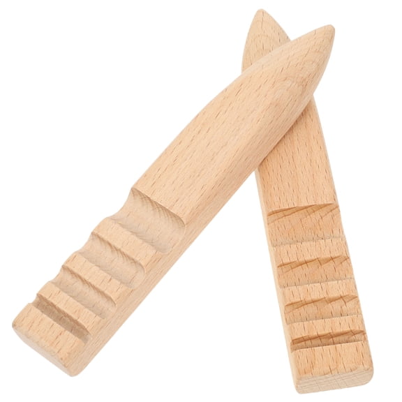 LEORX Burnishing Tool For Thread Burnisher Beech Wood 2Pcs