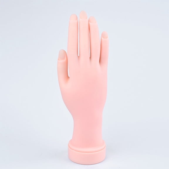 LEORX 2pcs Fake Hand for Nails Practice with Rubber Material for Nail Art Beginners