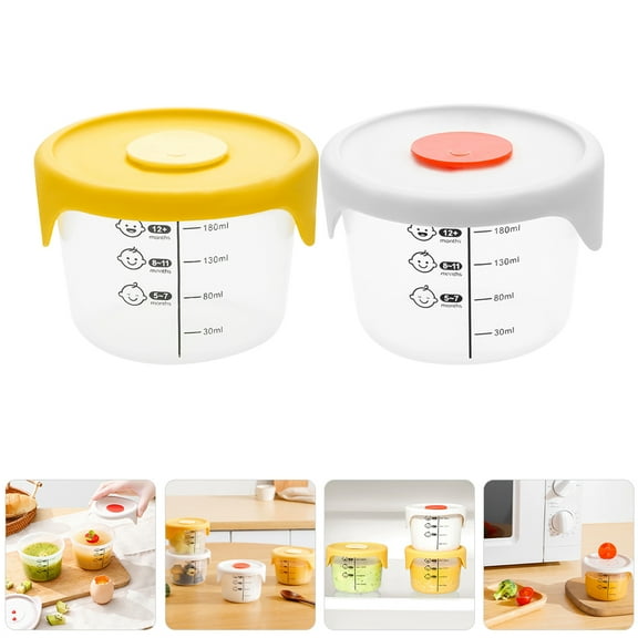 LEORX 2pcs Food Containers Food Grade Food Box Leak Storage With Scale For Fresh Keeping Microwave Refrigerator Safe