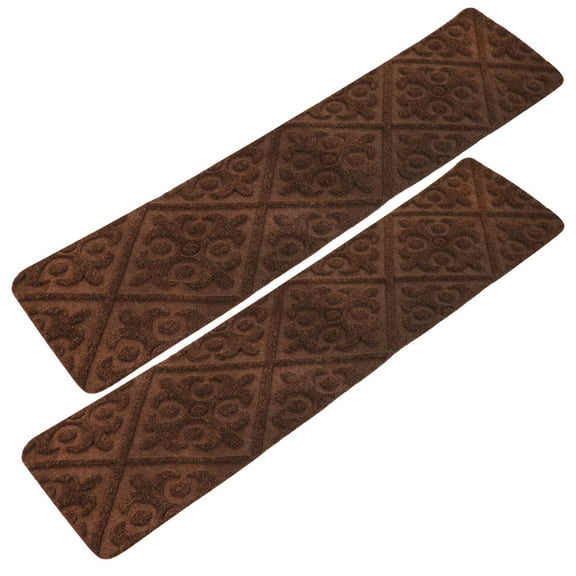LEORX 2pcs Household Step Pads Polyester Coffee for Indoor Use and Noise Reduction