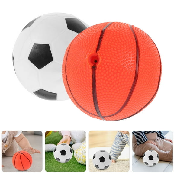 LEORX 2pcs Inflatable Basketballs for Patting Fun in Black and White for Indoor Play