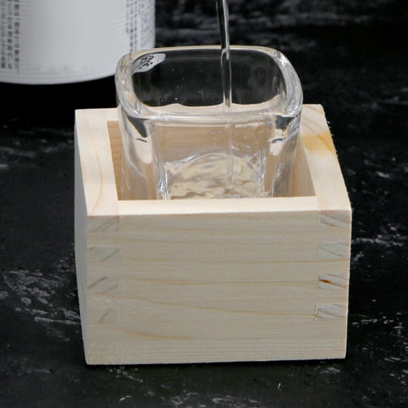 LEORX Japanese Tea Cup Box Sake Cup Box Wood 2Pcs