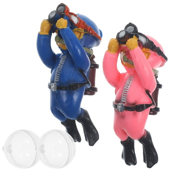 LEORX 2Pcs Vivid Floating Diver Fish Tank Decoration Assorted Color for Pond and Aquarium