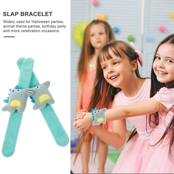 LEORX 2pcs Slap Bracelet Assorted Color Plush Bracelet Party Favors Zoo Themed Parties