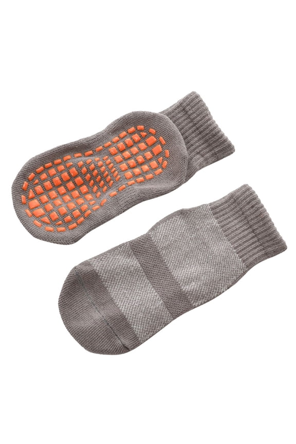 3 Pairs Grounding Socks for Children Floor Socks Non Slip Grey Cotton