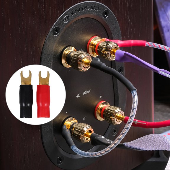 LEORX 3 Pairs Terminals Speakers Speaker Wire Connector Spade Car Audio Accessories Wire Quick Connectors 4.00X0.90X0.90CM