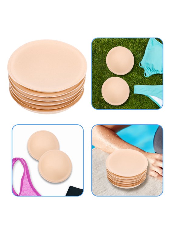 3 Pairs of Breathable Pads for Bathing Suits Beige Sponge Removable Women