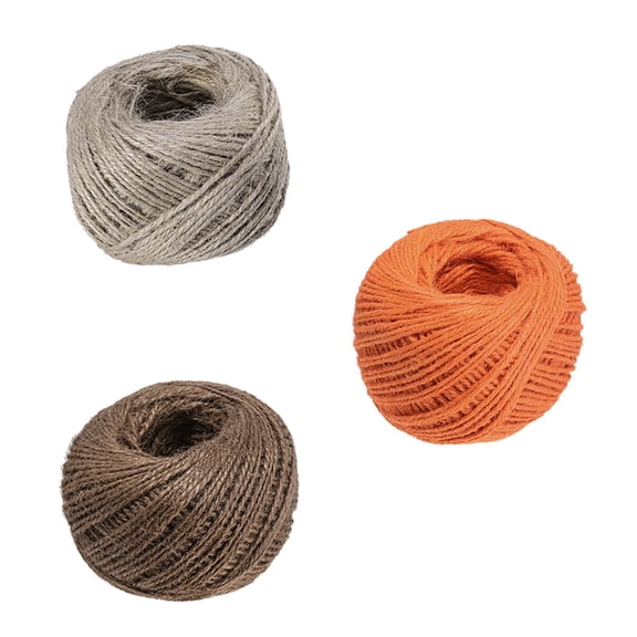 LEORX 3 Pcs Packing String Natural Hemp Coffee Orange for Garden Twine and Outdoor Decor