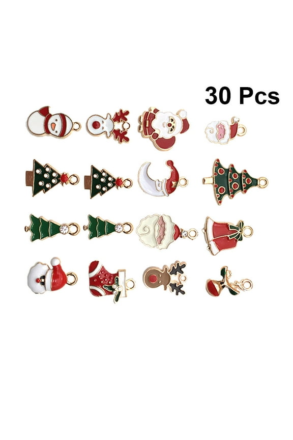 30 Pcs Alloy Pendant Charms Assorted Color for Jewelry with DIY Necklace Accessories for Christmas
