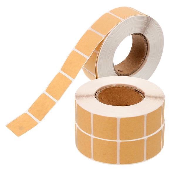 LEORX 3000 Pieces Blank Paper Stickers Square Light Brown for Target Board Repair and Protection