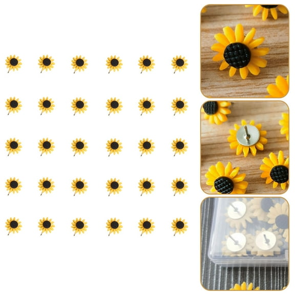 LEORX 30Pcs Flower Push Pins Bulk Assorted Color Resin for General Users