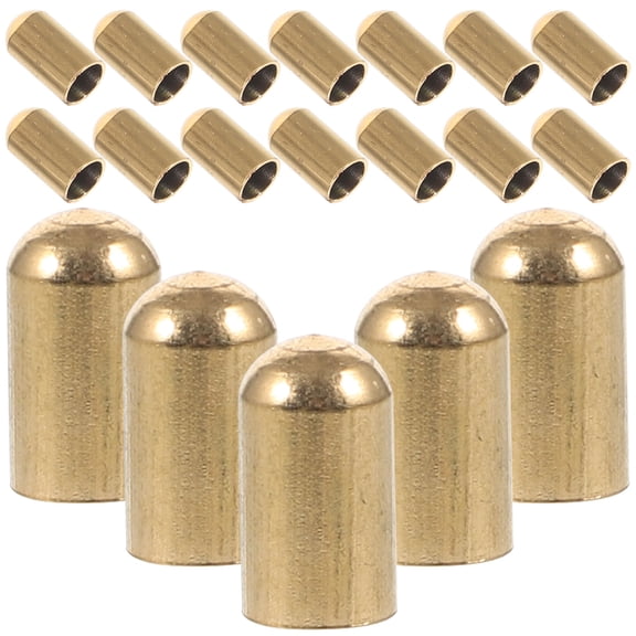 LEORX 30Pcs Golden Metal Round Head Diy Projects Jewelry Findings Cord Ends Caps