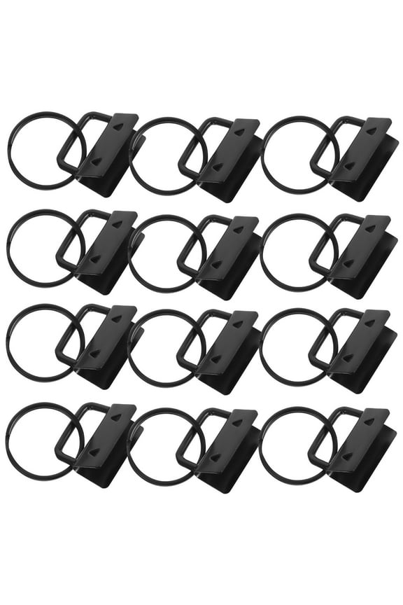 30Pcs Key Fob Keyring Black Keychain Making Kit for Daily Use